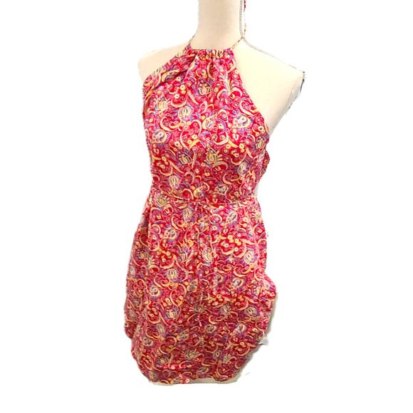 Express 5 6 Wrap Dress Red Floral Sundress Casual Summer Flower Juniors Women - Picture 2 of 10